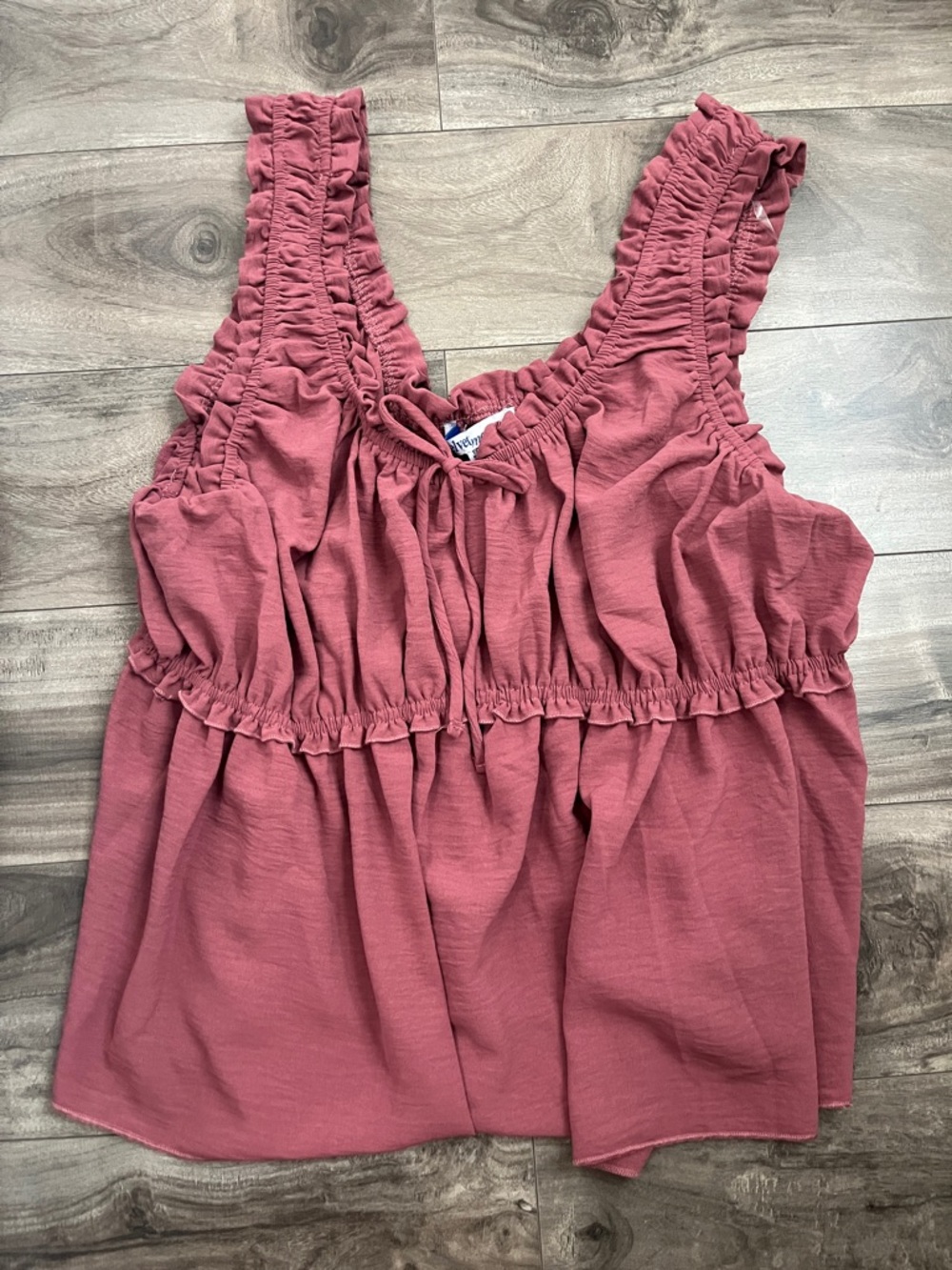 Ruffled Sleeveless Tank Top - Rose